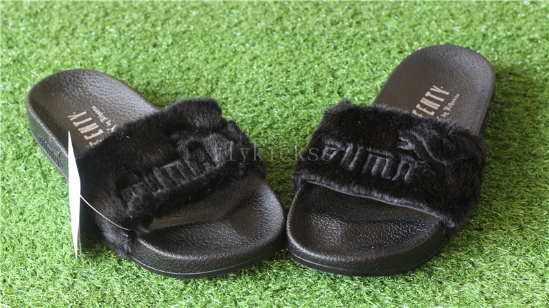 Puma Leadcat Fenty Fur Slide Black